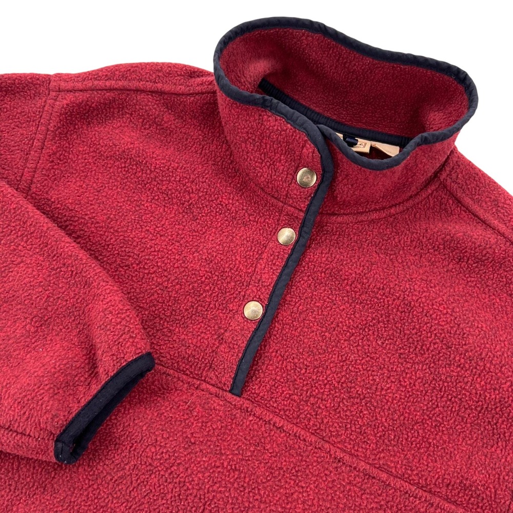 Vtg 90s Woolrich Malden Mills Polarfleece Snap Pullover Women M Red USA Gorpcore